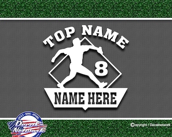 Baseball, Diamond, Pitcher, team, vinyl decal, Personalized, sports team, sticker 5.5"x 5.5" buy 2 get 40% off