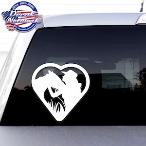 Heart Cowgirl Horse Equestrian vinyl decal window sticker truck trailer