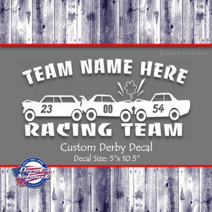 Custom, Demolition derby, vinyl decal, with your text, buy our multi decal package and save, car window sticker
