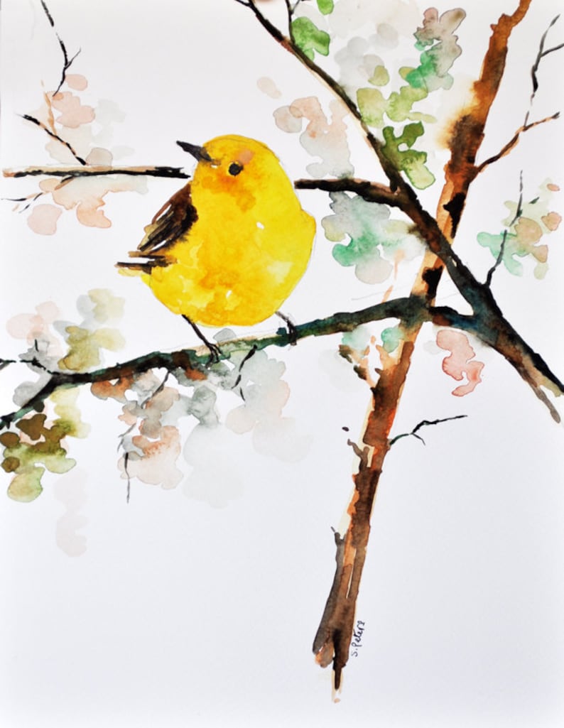 ORIGINAL Watercolor painting Bird painting Yellow Finch 8x11 Etsy ORIGINAL Watercolor painting Bird painting Yellow Finch 8x11 Etsy