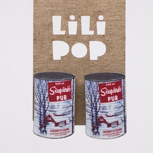 Earrings studs Maple syrup Lili0504 lasercut reclaimed plastic lilipop