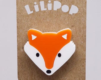 Pins Lili0297 Fox white orange reclaimes plastic laser lilipop