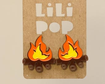 Stud earrings ''Camp fire'' (Lili0607