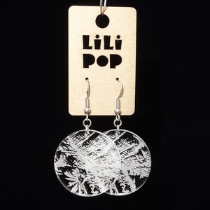 Earrings with hooks "Frost" (Lili0481) engraved and lasercut recycled plastic
