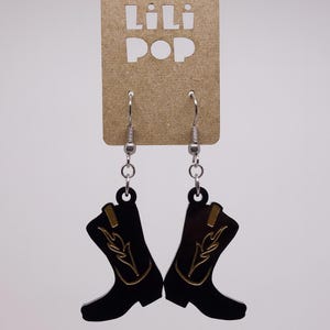 Ohrringe Lili1093 Cowboy Cowgirl Stiefel recycelter Kunststoff Laser Lilipop