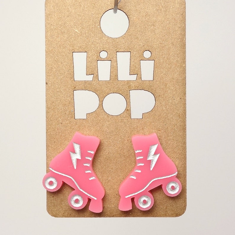 Stud earrings Retro roller skate Lili0555 Etsy