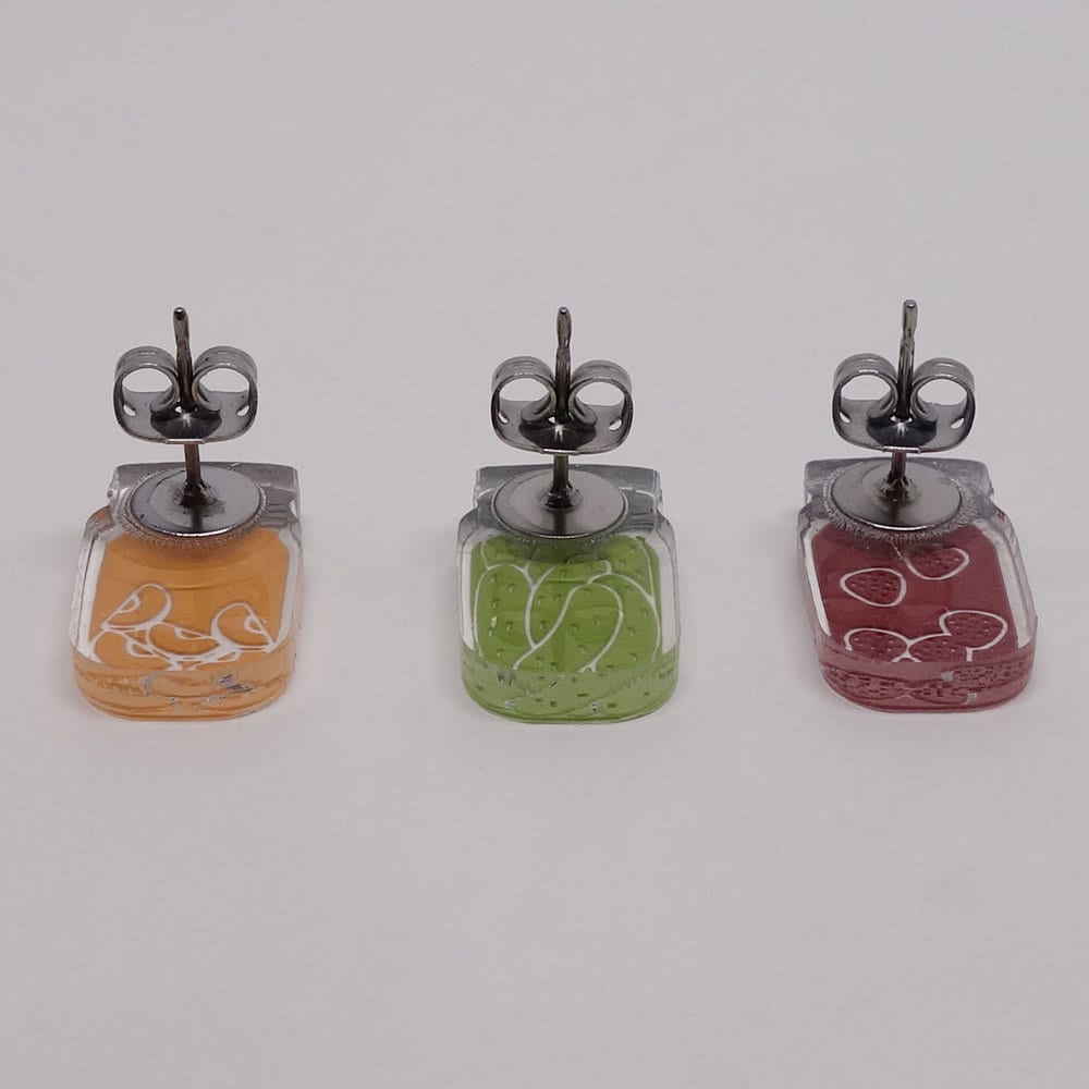Stud Earrings Lili0865 Canned Food Harvest Strawberry Peache Etsy Canada