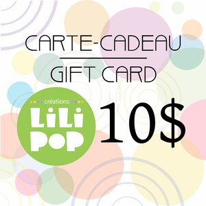Carte-cadeau Gift card 10,00 Lilipop