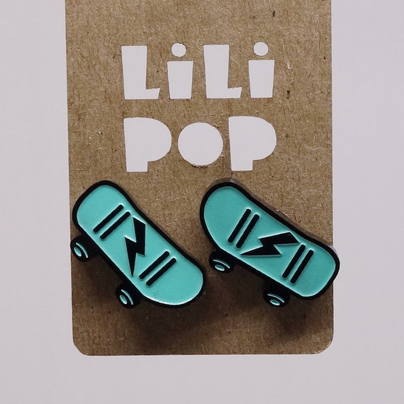 Skateboard stud earrings Clearance