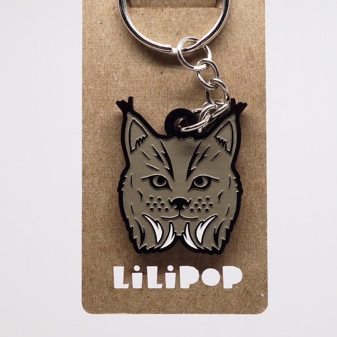 Keychain Lili1086 Lynx Big Feline Reclaimed Plastic Laser Keychain Lili1086 Lynx Big Feline Reclaimed Plastic Laser