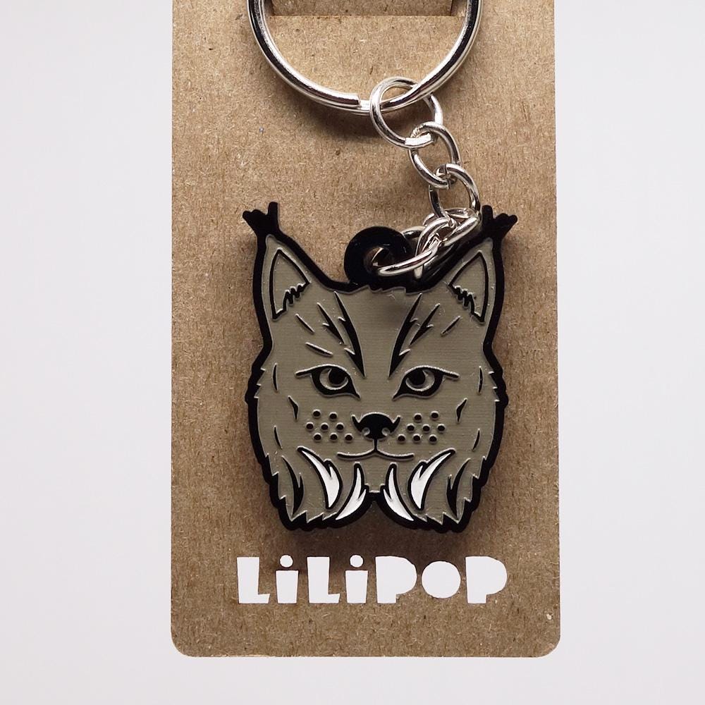 Keychain Lili1086 Lynx Big Feline Reclaimed Plastic Laser