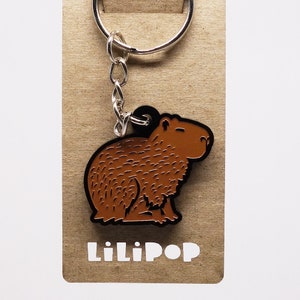 Porte-clés Lili1031 Capybara gros rongeur plastique récupéré laser lilipop