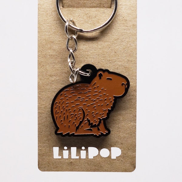 Porte-clés Lili1031 Capybara gros rongeur plastique récupéré laser lilipop