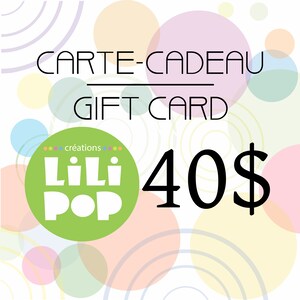 Carte-cadeau Gift card 40,00 Lilipop