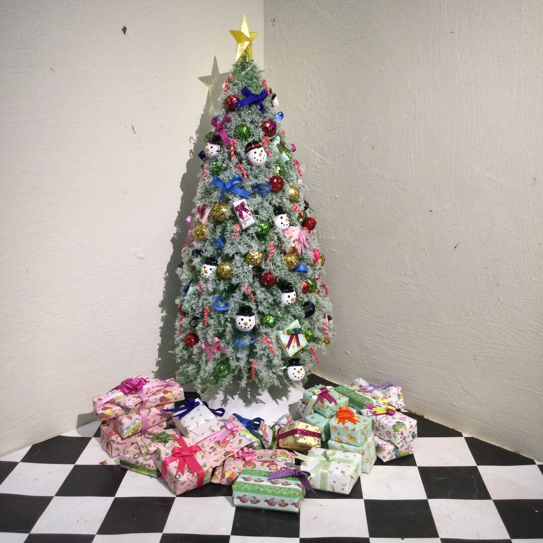 Fully Decorated Christmas Tree, Dolls House Miniature 1/12 Scale Etsy