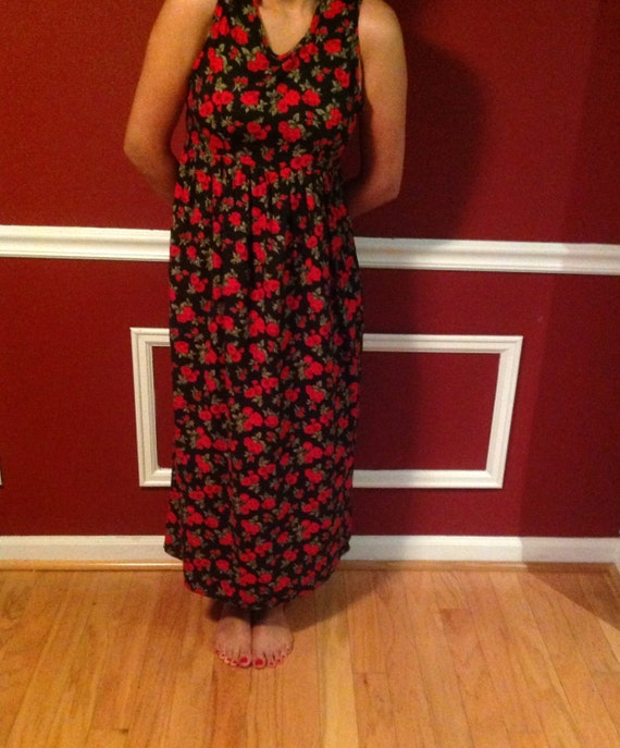 VTG 90s Rose Print Dress