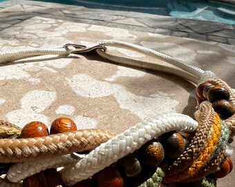 Vintage 80s Rope Belt With Silver Medallion - Etsy display picture 1