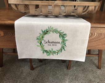 personalized table runner linen