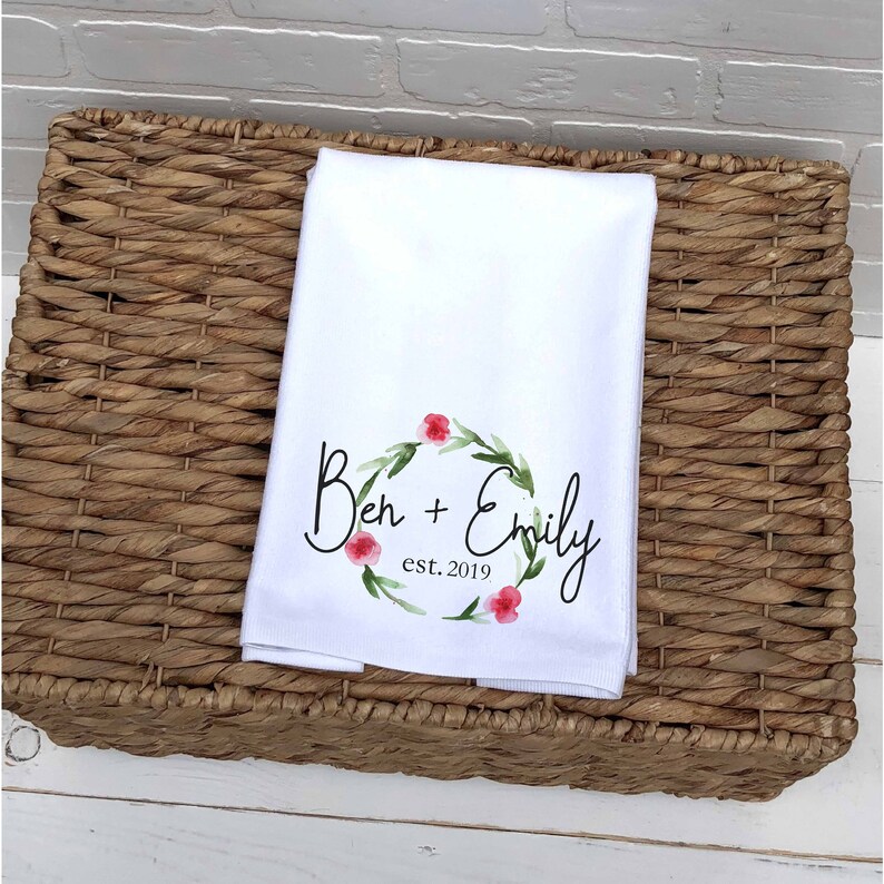 Personalized Hand Towel Customized Wedding Gift Name Etsy