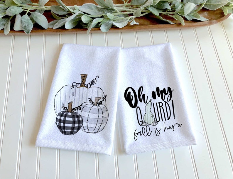 Pumpkin Towels Fall Hand Towel Fall Decor Cute Halloween Etsy