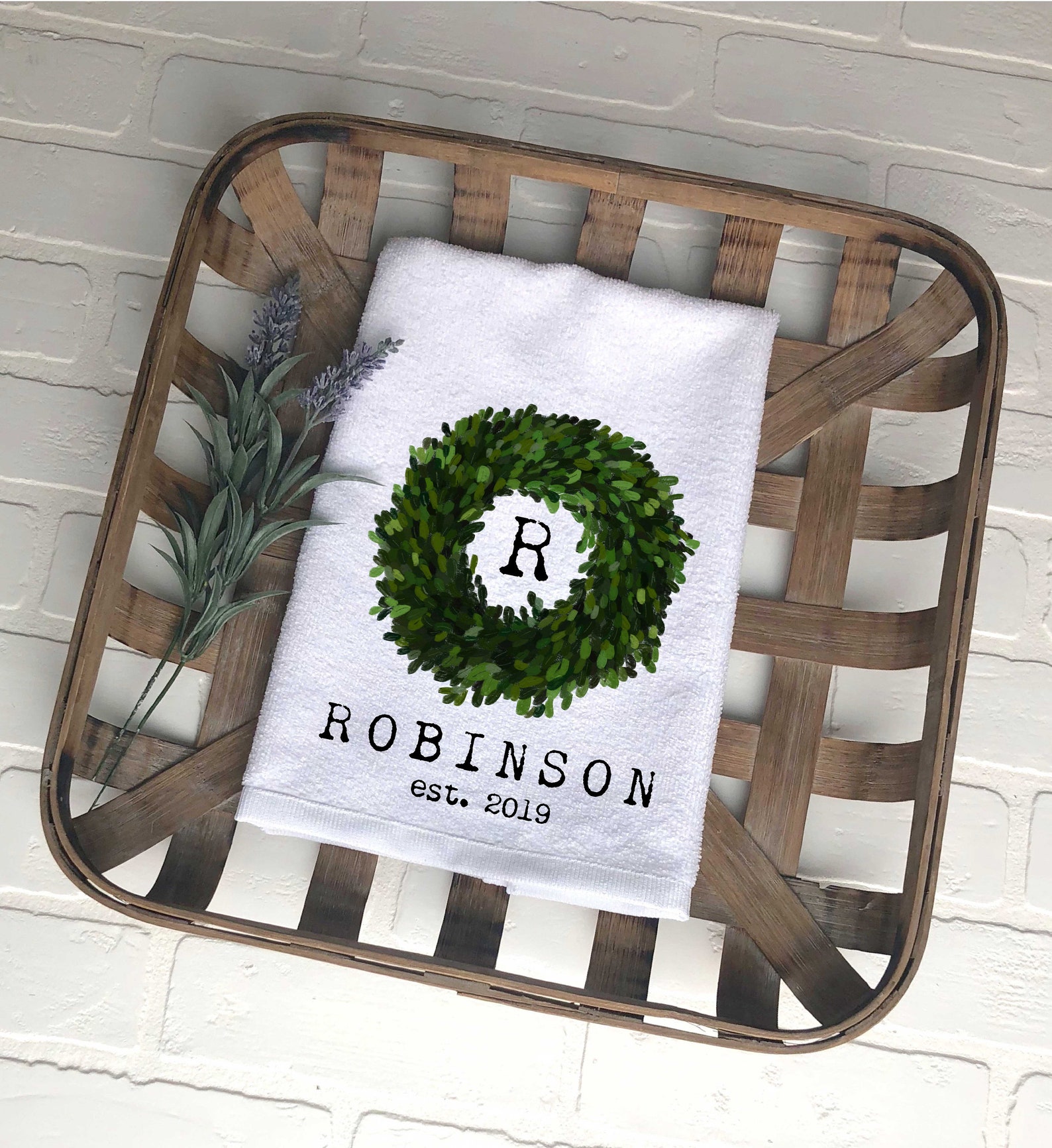 Custom Kitchen Towel / Personalized Name Towel / Established Etsy