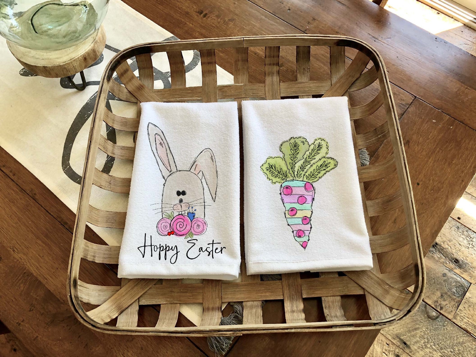 Easter Hand Towels Easter Bunny Bathroom Hand Towels Set Etsy