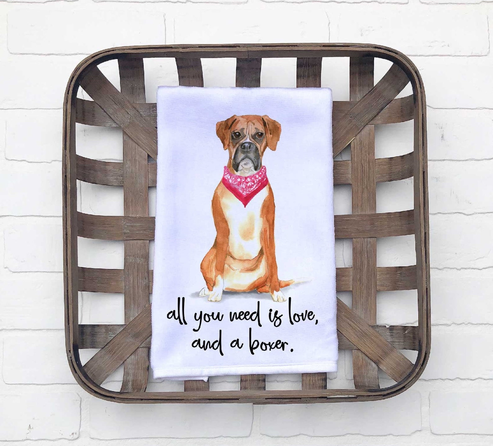 Boxer Dog Hand Towel Personalized Bathroom Towels Etsy
