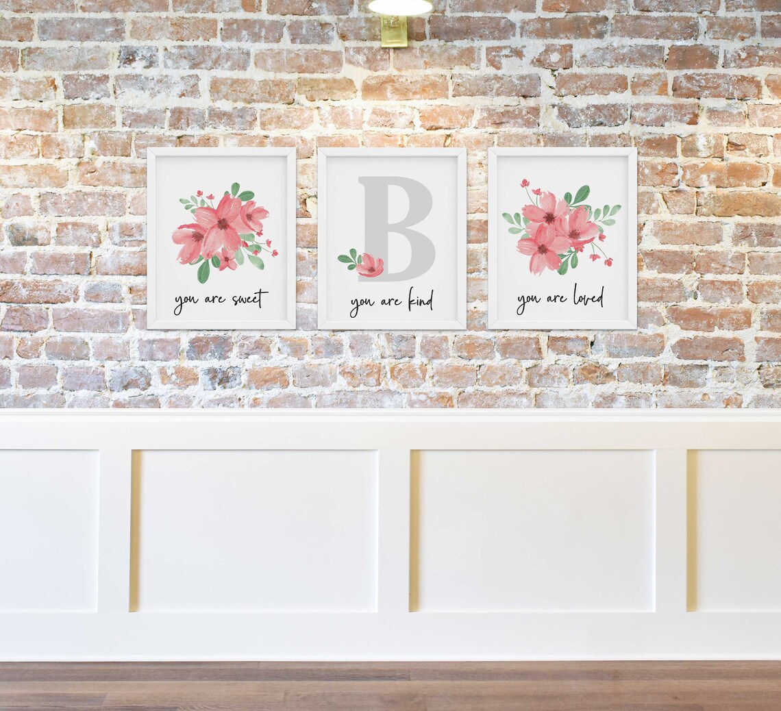 Girls Printed Wall Art Set of 3 Prints Custom Girls Etsy
