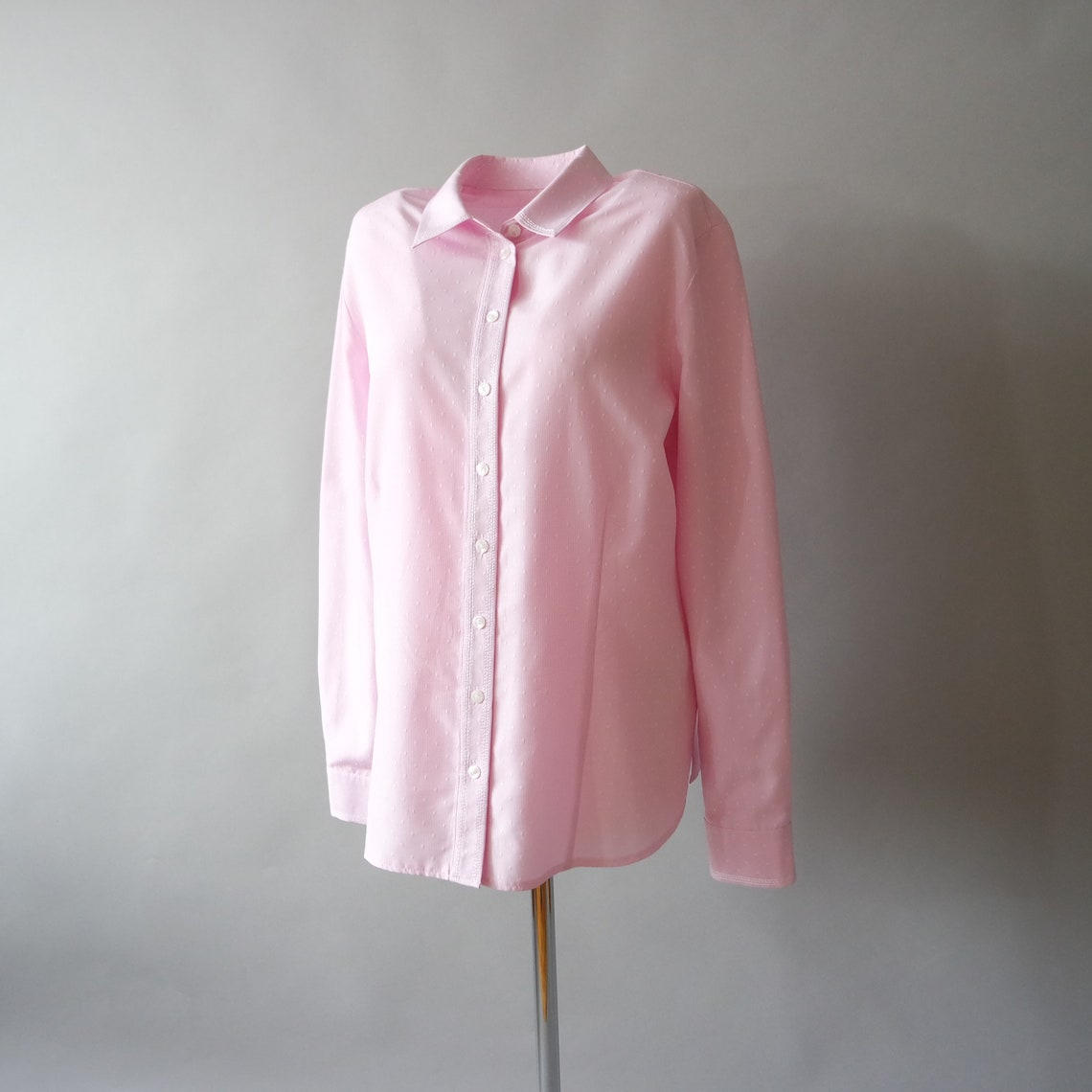 Vintage Retro Baby Pink Shirt / Ditsy Shirt / Long Sleeve | Etsy