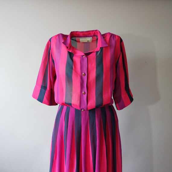 pink purple striped dress
