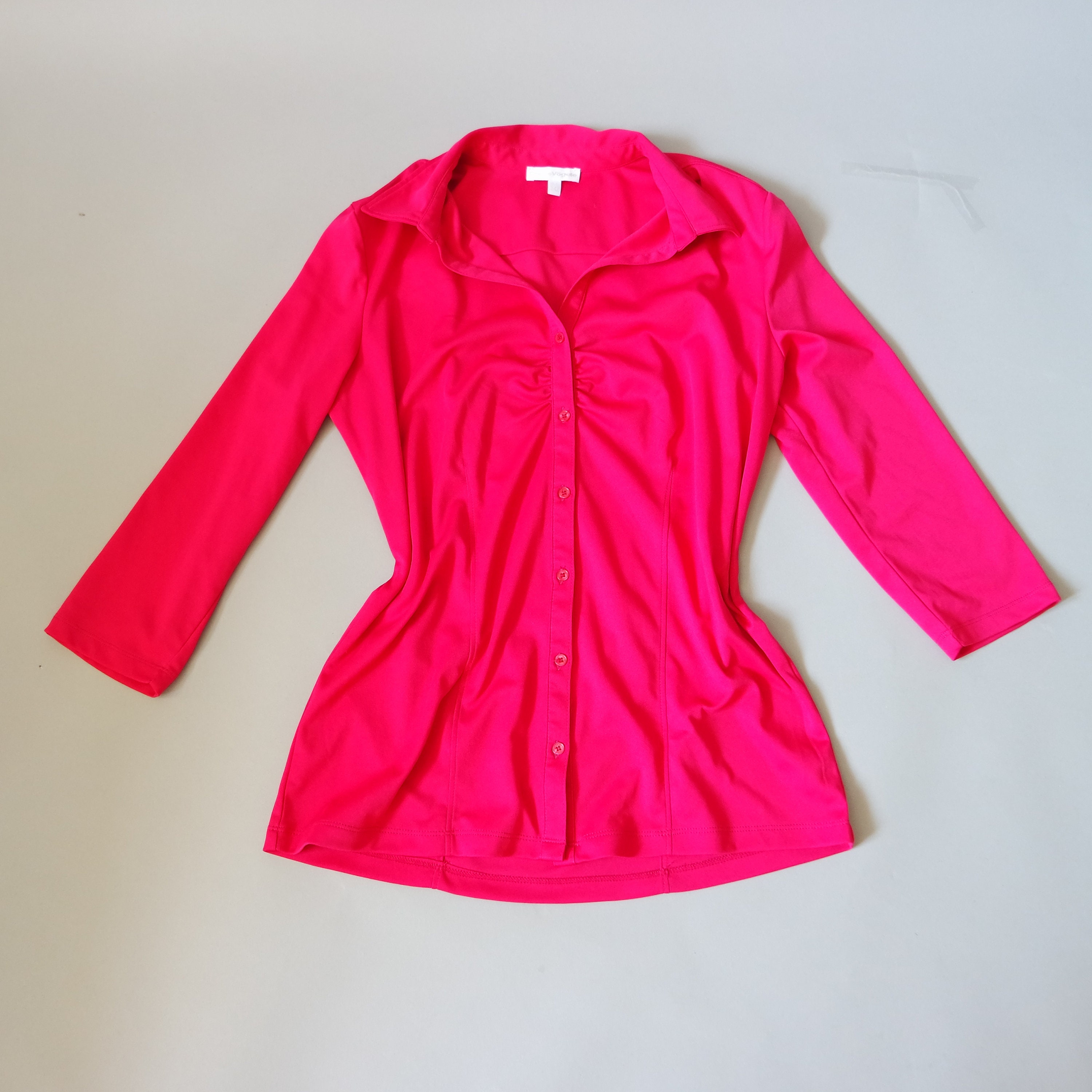 Fuchsia Pink Button Shirt / Long Sleeve Office Shirt Size - Etsy UK