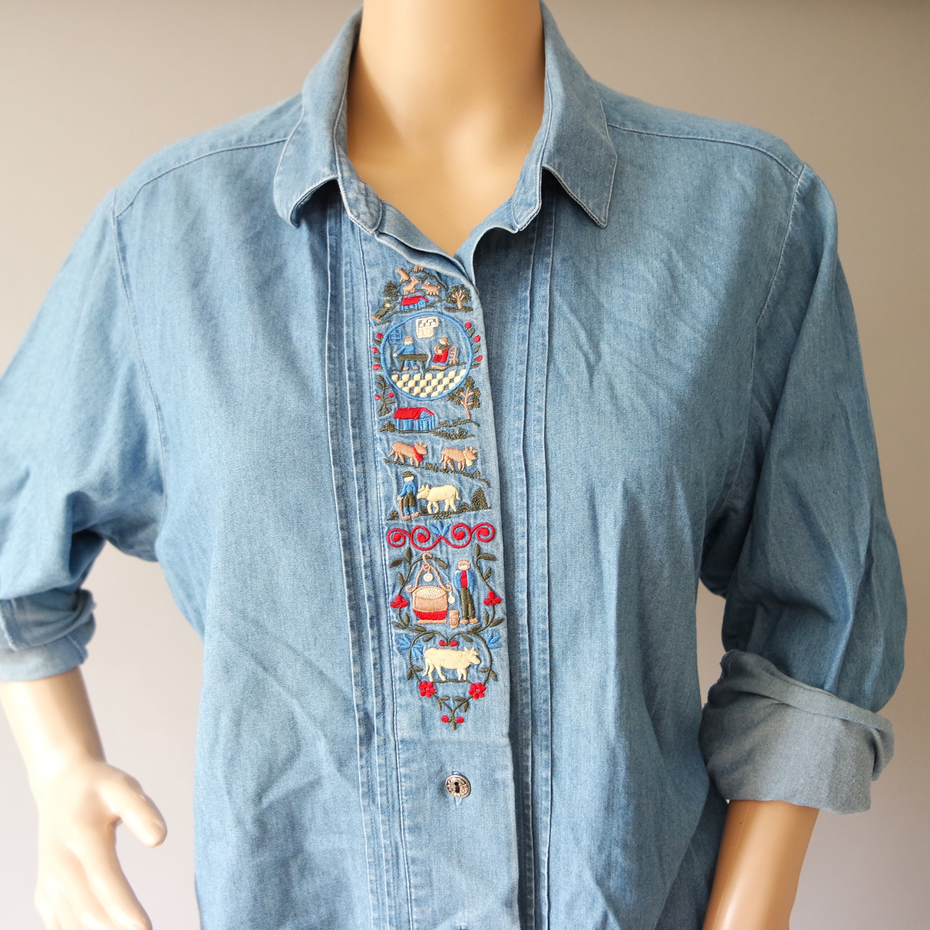 blue jean long shirt