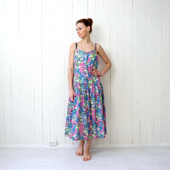 pastel floral midi dress