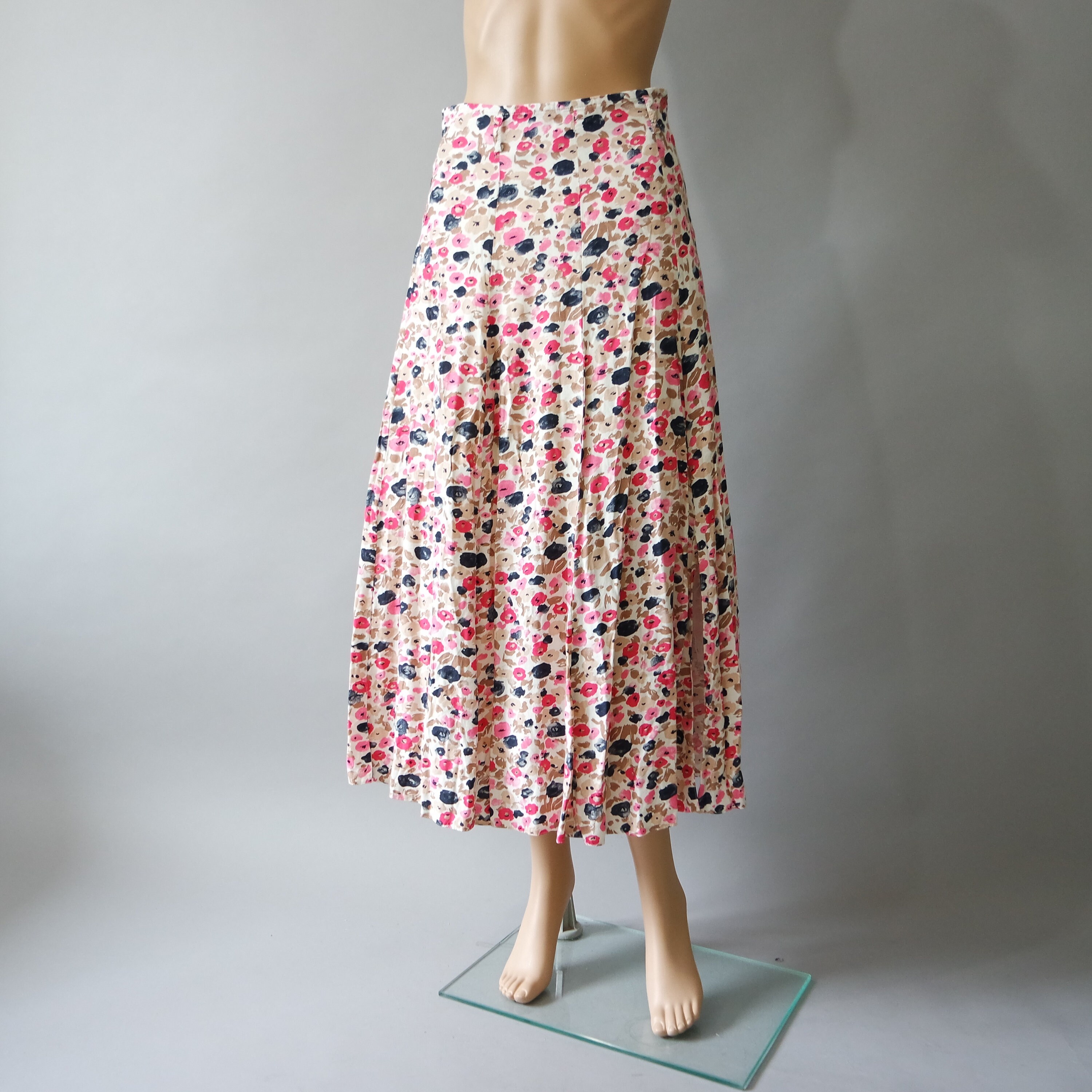 Midi Ditsy Floral Skirt Boho Skirt Slash Summer Skirt Size Etsy
