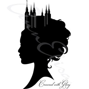 Crowned with Glory Young Woman Sihlouette digital download