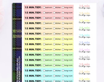 Chore Bars- 15 Minute Tidy! Perfect for Hobonichi weeks and mini planners!