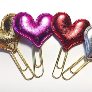 Shiny, Puffy Heart Paperclips! Perfect for Planners, TNs, Notebooks, Flip Books and Pocket Letters!