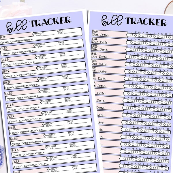 Bill Tracker:  Hobonichi Weeks/Cousin Notes Page Sticker