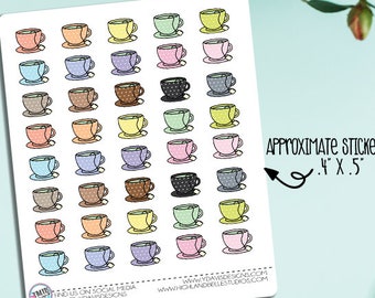 Polka Dot Tea Cup Planner Stickers!