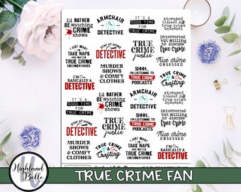 True Crime Fan Planner Stickers! Perfect for all size planners!