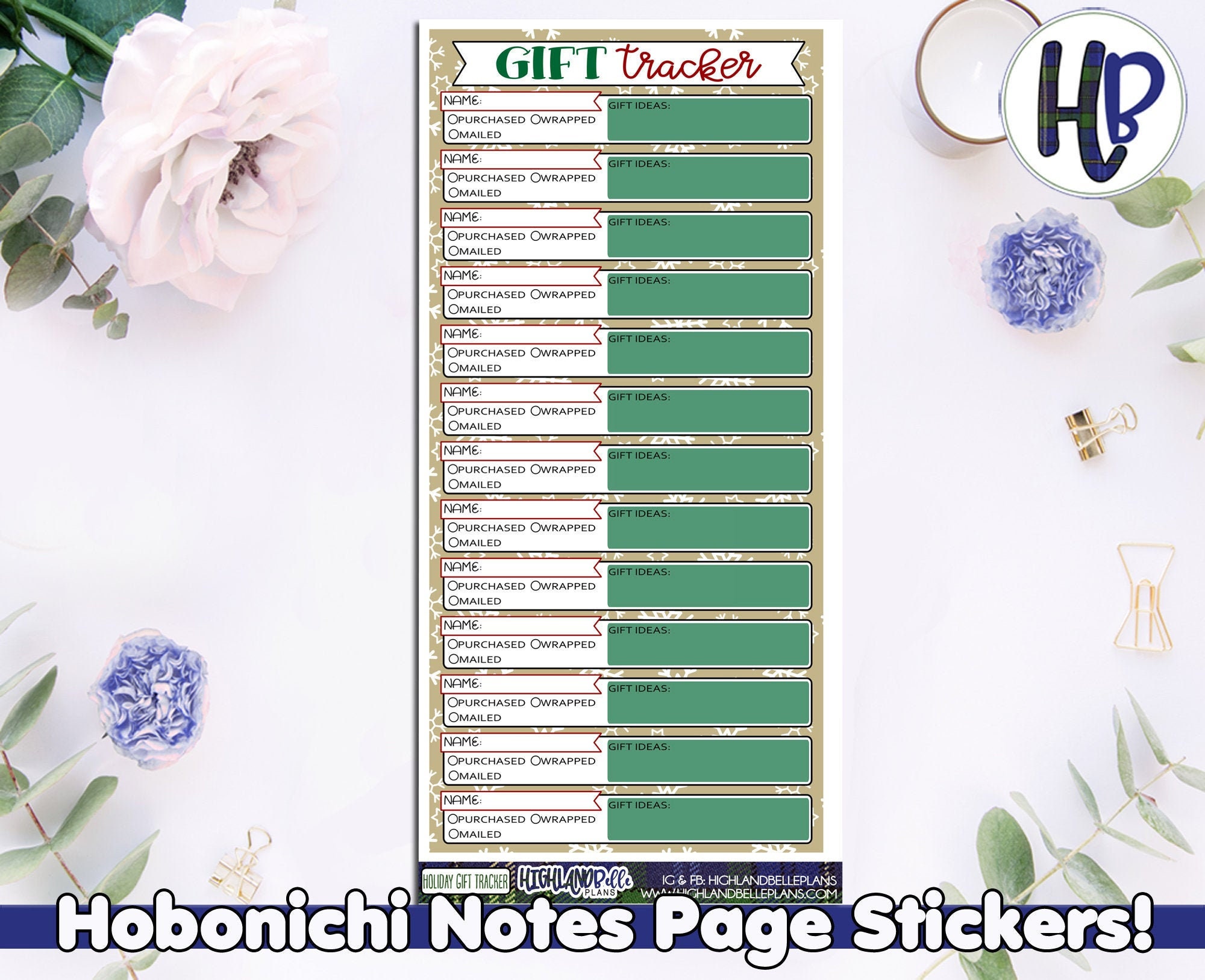 To Watch Trackers Hobonichi WeeksCousin Notes Page Sticker