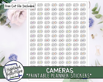 Camera // PRINTABLE Planner Stickers // Digital File, Planner Stickers, Photography, Cameras