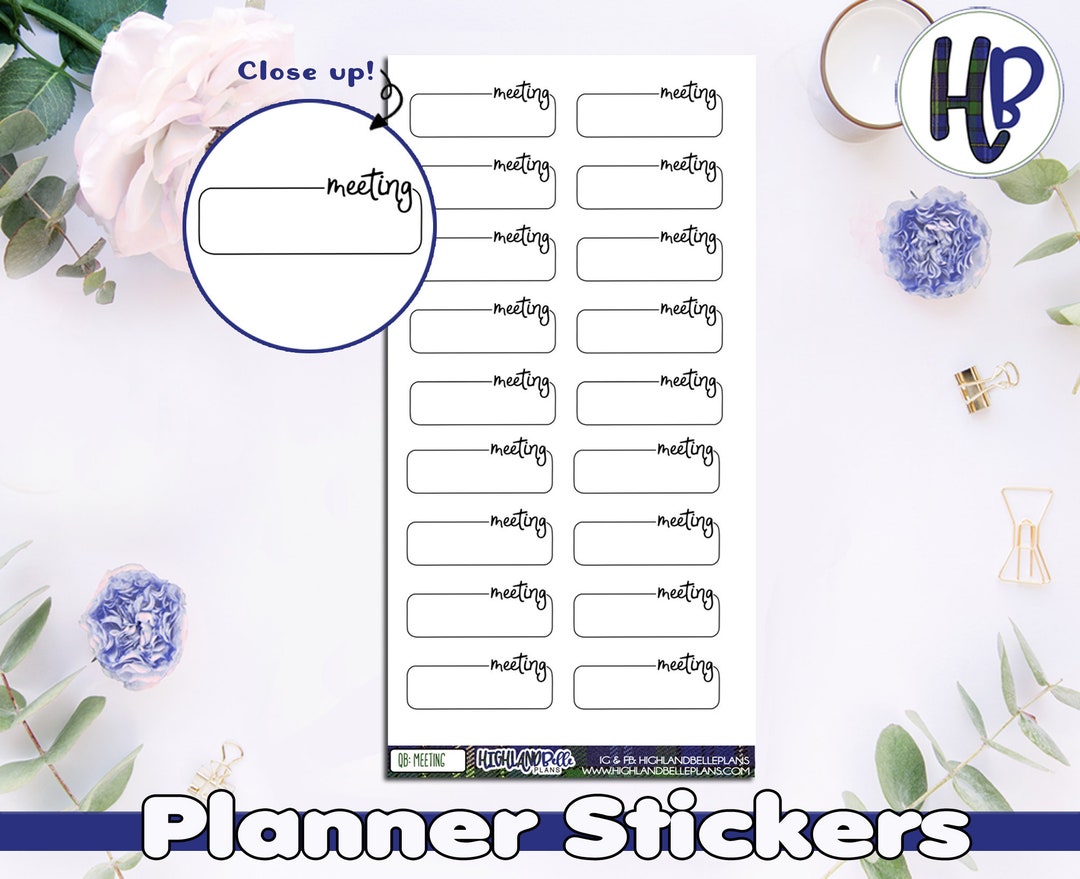 Quarter Box Meeting Planner Stickers - Etsy