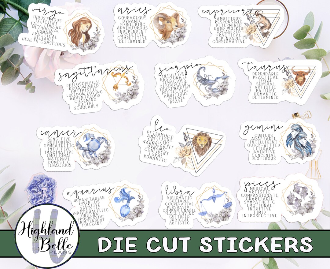 Traits Sticker Zodiac Traits Sticker Perfect for Planners, Scrapbooks, Project Life ...