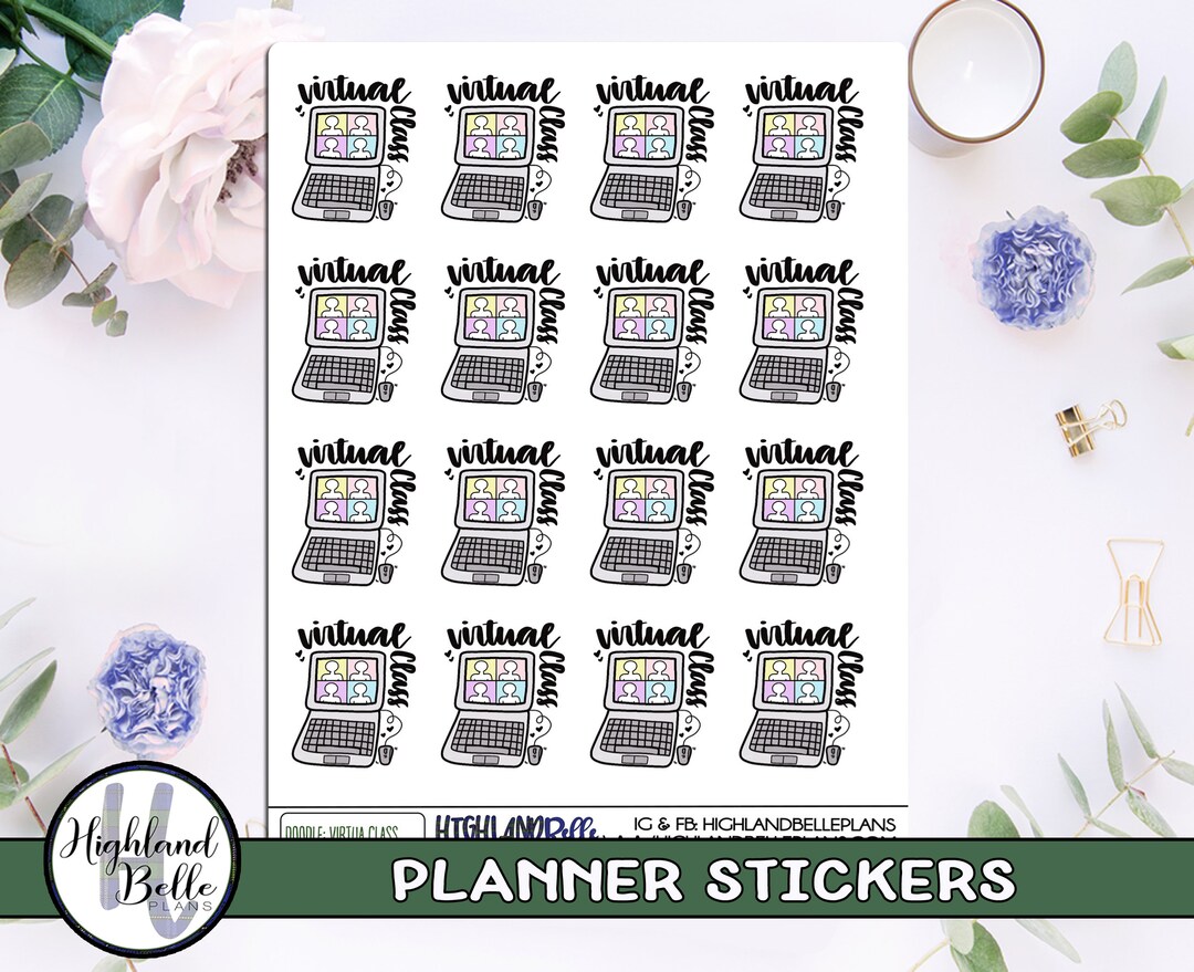 Virtual Class Hand Drawn Planner Stickers! - Etsy