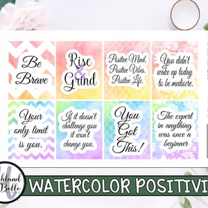 Vertical Watercolor Positive Vibes Full Boxes!