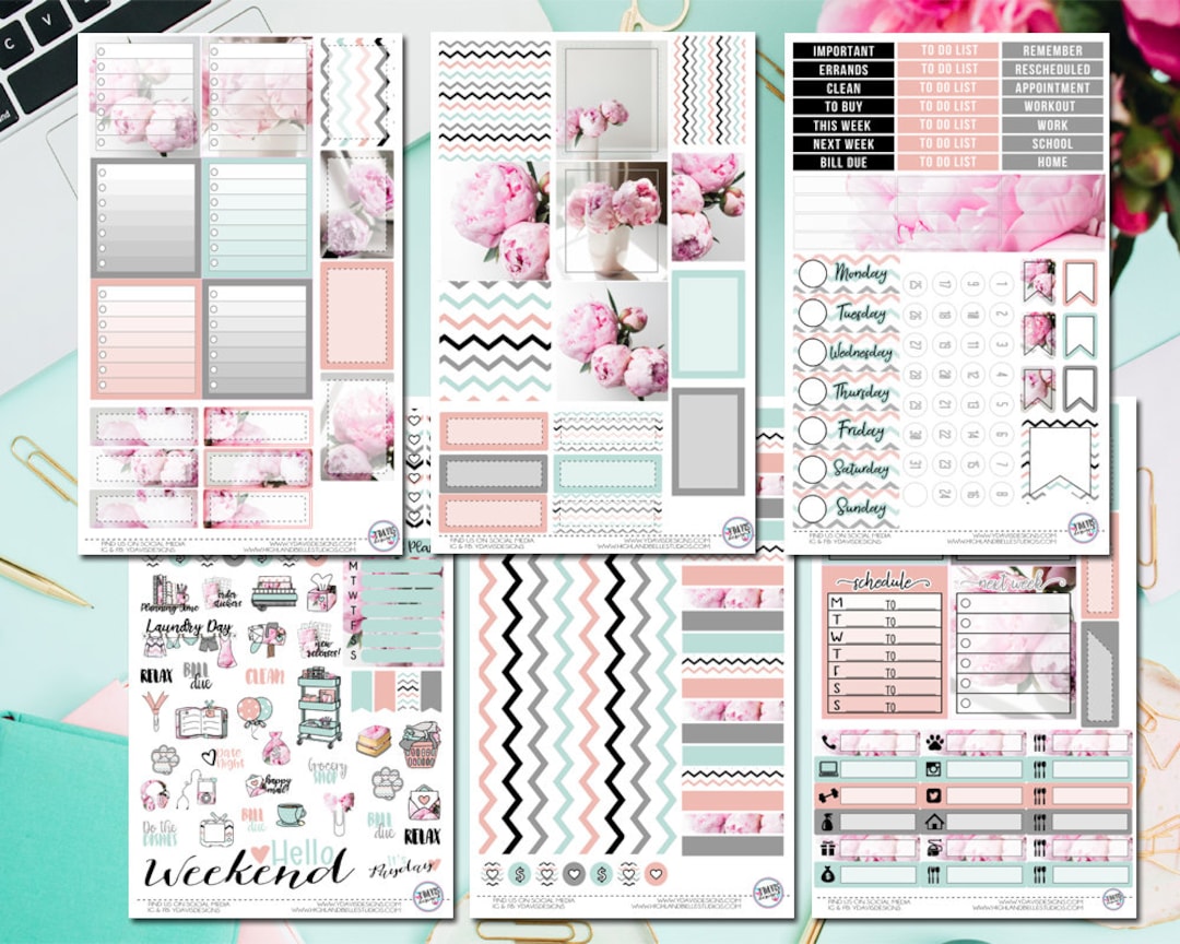 Peony Dream Deluxe Weekly Planner Kit - Etsy