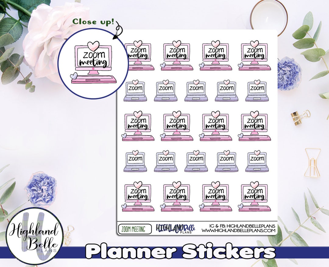 Zoom Meeting Planner Stickers Perfect for All Size Planners Etsy