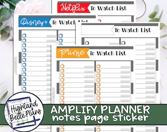 Amplify Planner Full Page Sticker: Watch List