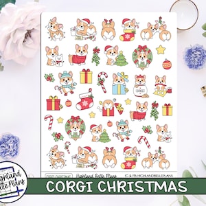 Corgi Christmas Planner Stickers! Perfect for all planners!